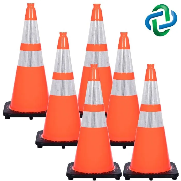 Mr. Chain 28" Traffic Orange Traffic Cones with Reflective Collars