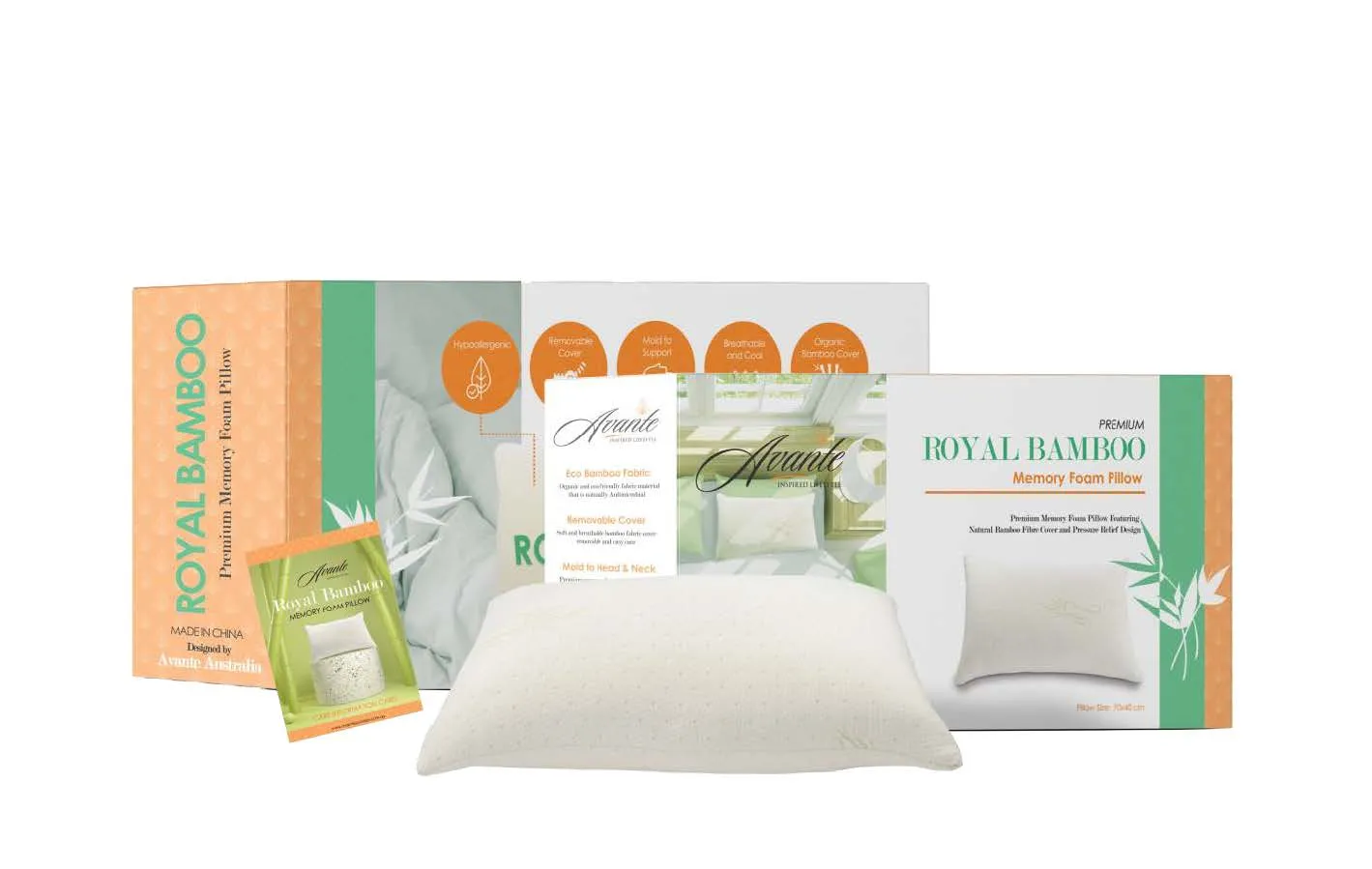 Royal Bamboo Pillow Crushed Memory Foam